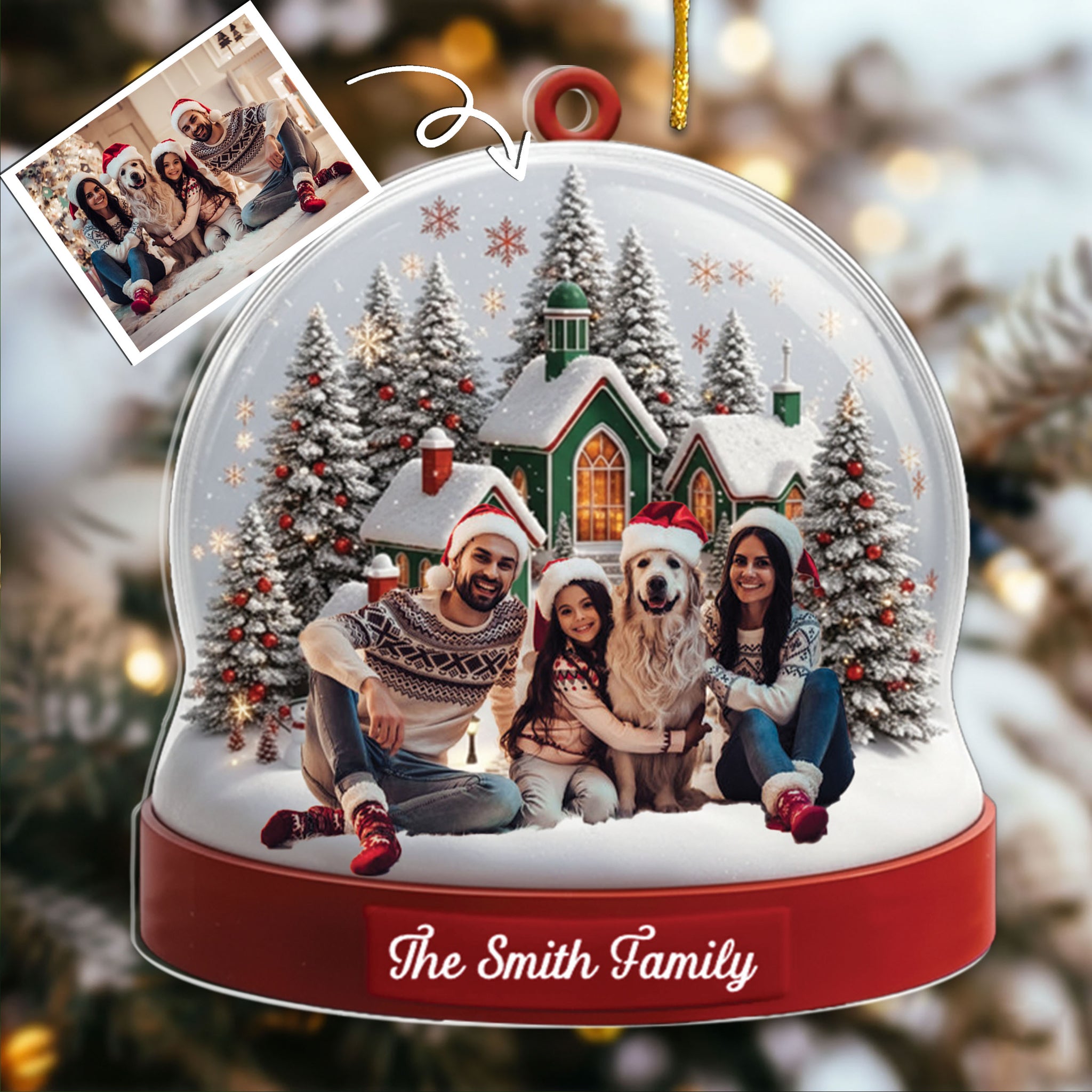 Custom Photo Acrylic Ornament - Personalized Christmas Birthday Gifts For Mom, Dad, Kids - Together Is The Best Place To Be