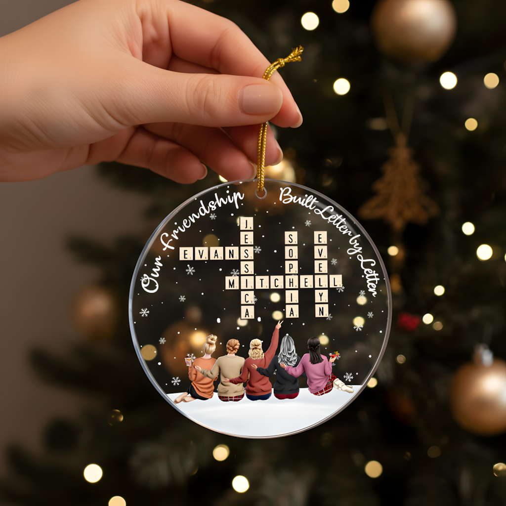 Our Friendship Built Letter By Letter - Personalized Best Friends Photo Ornament