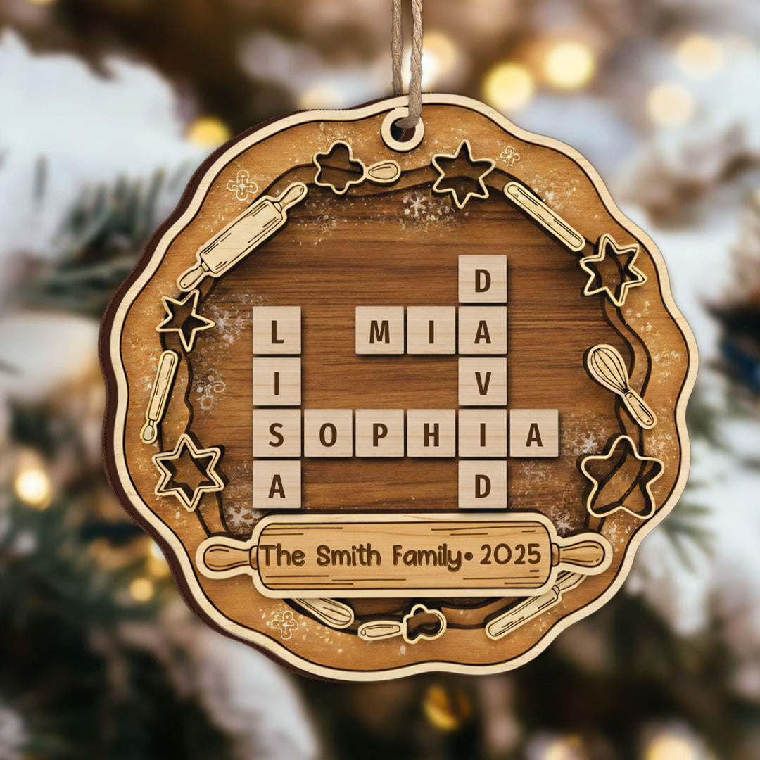 Custom Scrabble Name Kitchen Ornament - Personalized Family Baking Gift