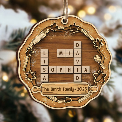 Custom Scrabble Name Kitchen Ornament - Personalized Family Baking Gift
