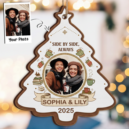 Side by Side, Always - Personalized Three Friends Christmas Tree Ornament