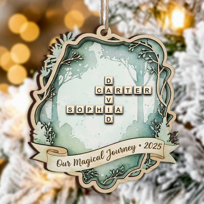 Our Magical Journey Scrabble 2025 Christmas Ornament- Personalized Wood Ornament