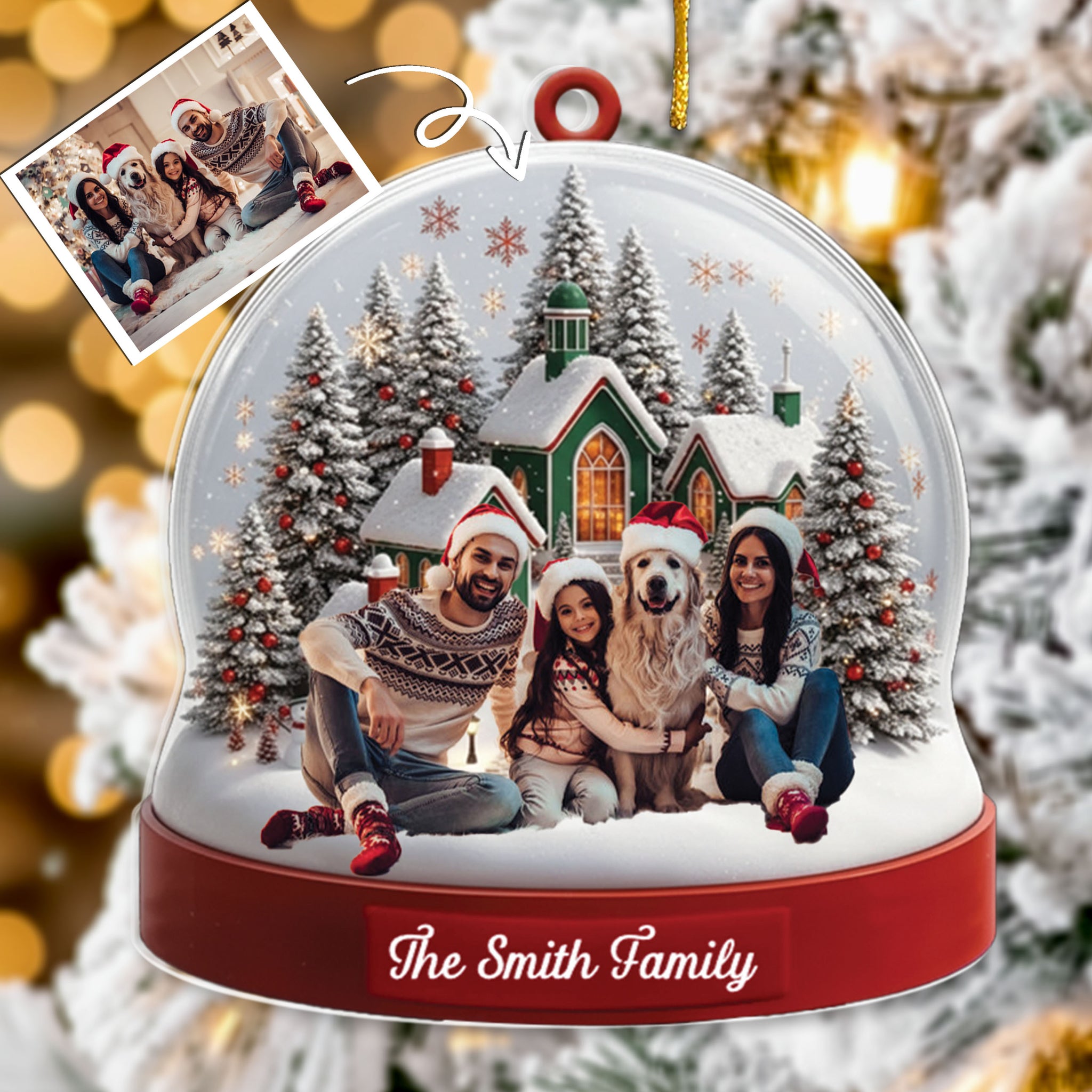 Custom Photo Acrylic Ornament - Personalized Christmas Birthday Gifts For Mom, Dad, Kids - Together Is The Best Place To Be