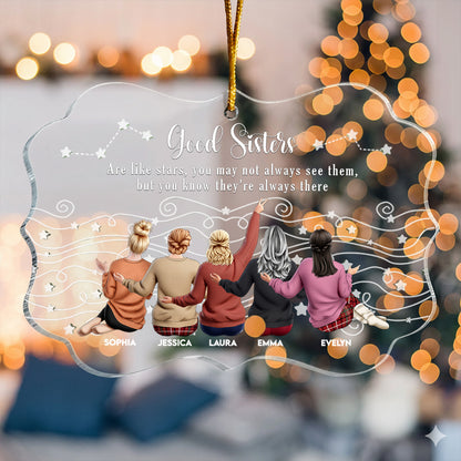 Friends Like Star - Thank You Gifts For Friends, Sisters - Personalized Acrylic Ornament - Christmas Gift For Friend