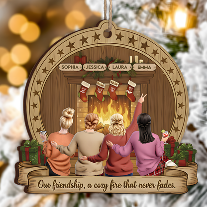 Our Friendship - Thank You Gifts For Friends, Sisters - Personalized Wood Ornament - Christmas Gift For Friend