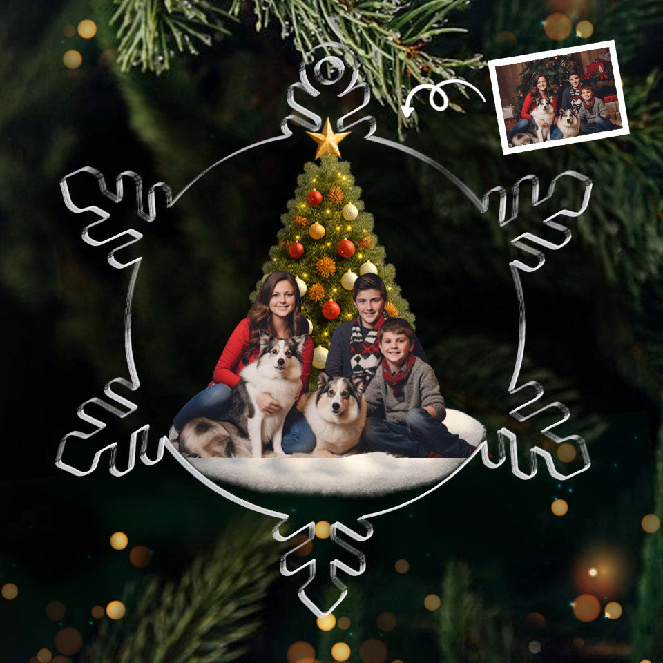 Snowflakes Custom Photo Family, Friends - Personalized Acrylic Photo Ornament