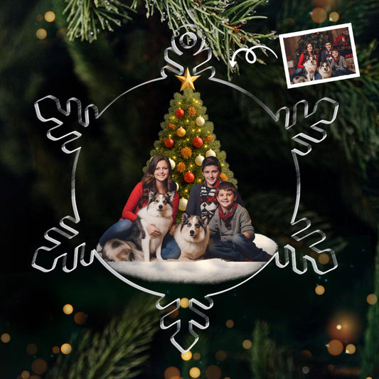 Snowflakes Custom Photo Family, Friends - Personalized Acrylic Photo Ornament