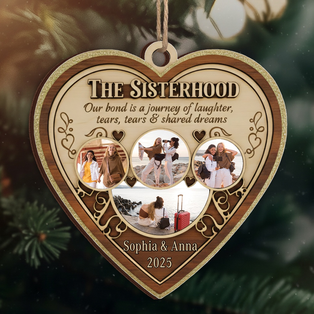 The Sisterhood Custom Photo Collage Ornament - Personalized Friendship Gift 2025