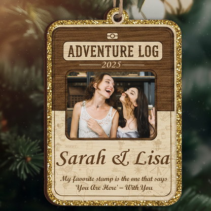 My Favorite Stamp Custom Friendship Ornament - Adventure Log Gift
