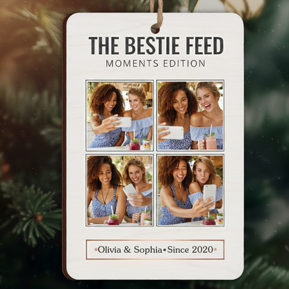 The Bestie Feed Photo Ornament - Custom Names & Year Gift