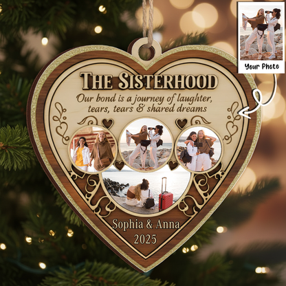 The Sisterhood Custom Photo Collage Ornament - Personalized Friendship Gift 2025