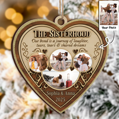 The Sisterhood Custom Photo Collage Ornament - Personalized Friendship Gift 2025