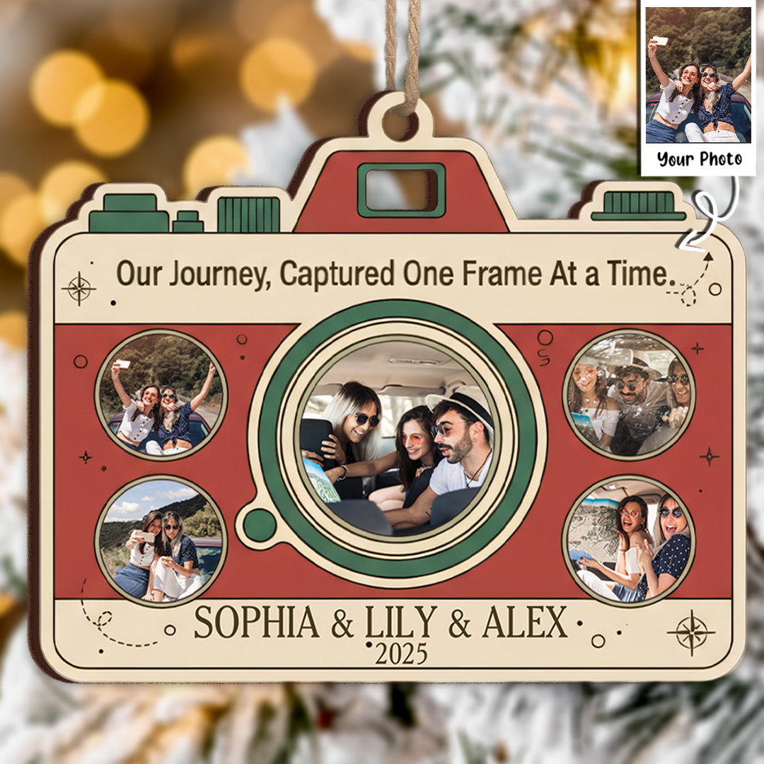 Our Journey, Captured One Frame At  A Time Custom Ornament - Vintage Camera Gift