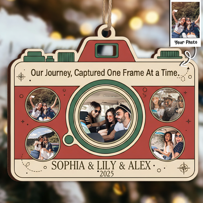Our Journey, Captured One Frame At  A Time Custom Ornament - Vintage Camera Gift