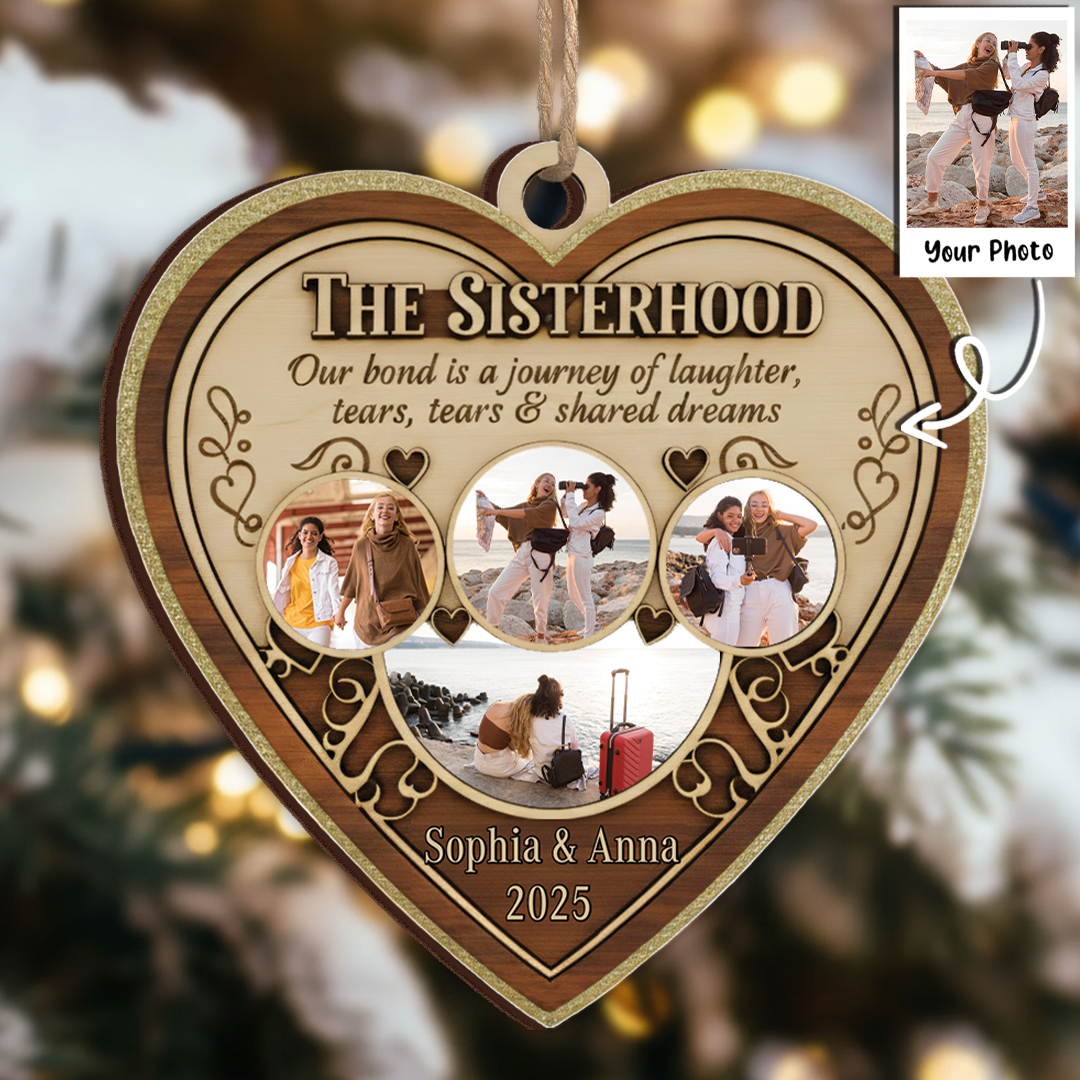The Sisterhood Custom Photo Collage Ornament - Personalized Friendship Gift 2025