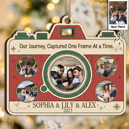 Our Journey, Captured One Frame At  A Time Custom Ornament - Vintage Camera Gift