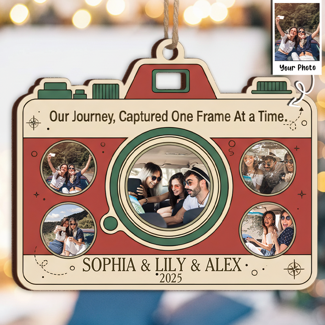 Our Journey, Captured One Frame At  A Time Custom Ornament - Vintage Camera Gift
