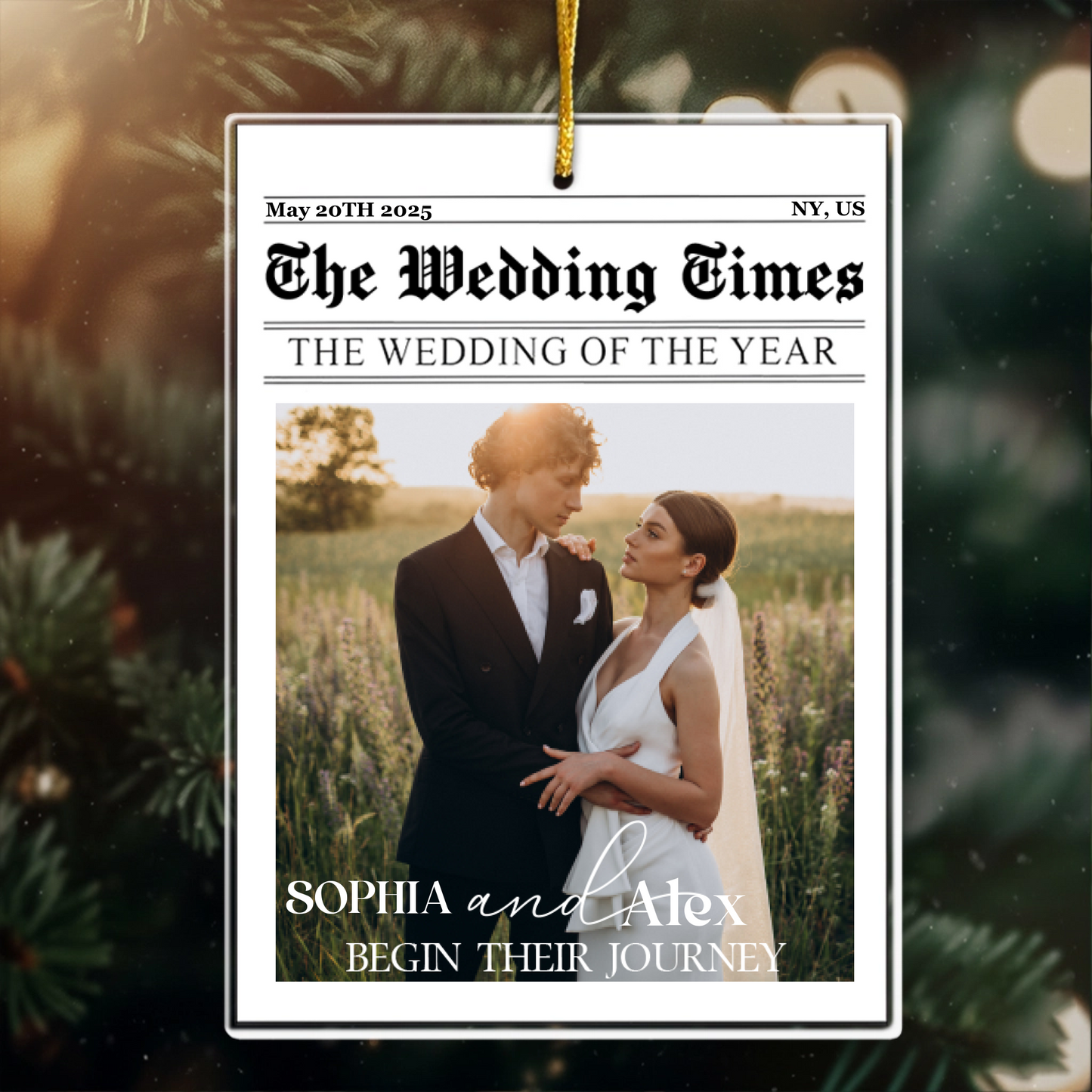 First Christmas Couples Gifts - The Wedding Of The Year - Newlywed Couples - Personalized Acrylic Photo Ornament