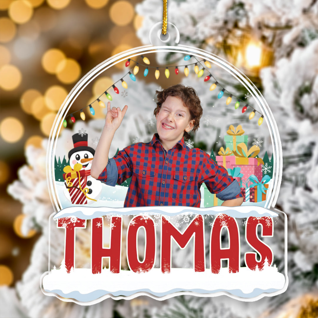 2025 Kids Custom Christmas Names - Personalized Kids Photo Ornament