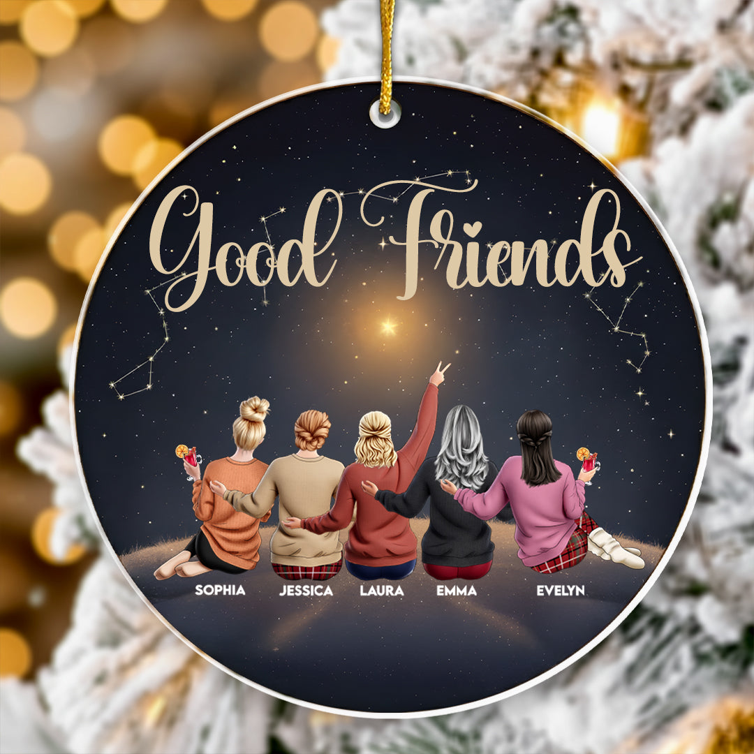 Friends Are The Light In Life - Thank You Gifts For Friends, Sisters - Personalized Acrylic Ornament - Christmas Gift For Friend