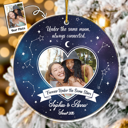Forever Under The Same Stars - Personalized Best Friends Photo Ornament