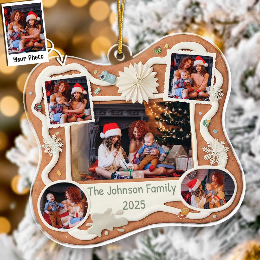 Funny Family Circus Photo Ornament - Personalized Family Photo Collage Ornament