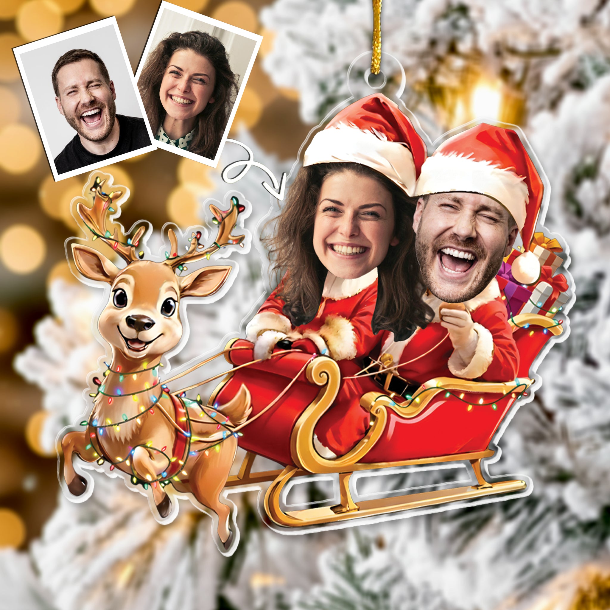 Couple Funny Custom Ornament - Personalized Acrylic Photo Ornament