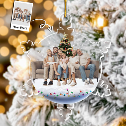 Snowflakes Custom Photo Family, Friends - Personalized Acrylic Photo Ornament