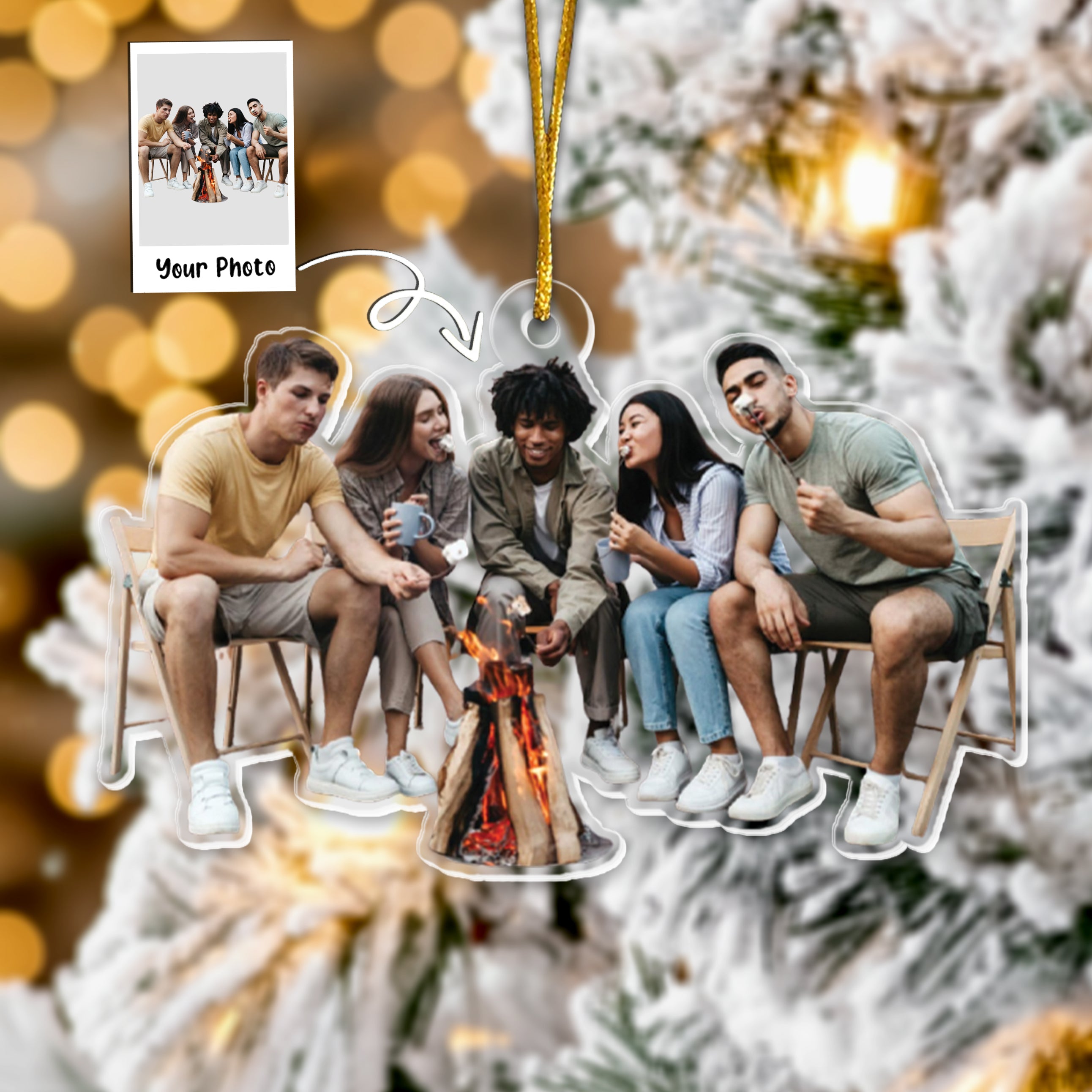 Camping Ornaments - Christmas Ornament Gift For Family & Friends - Personalized Acrylic Photo Ornament