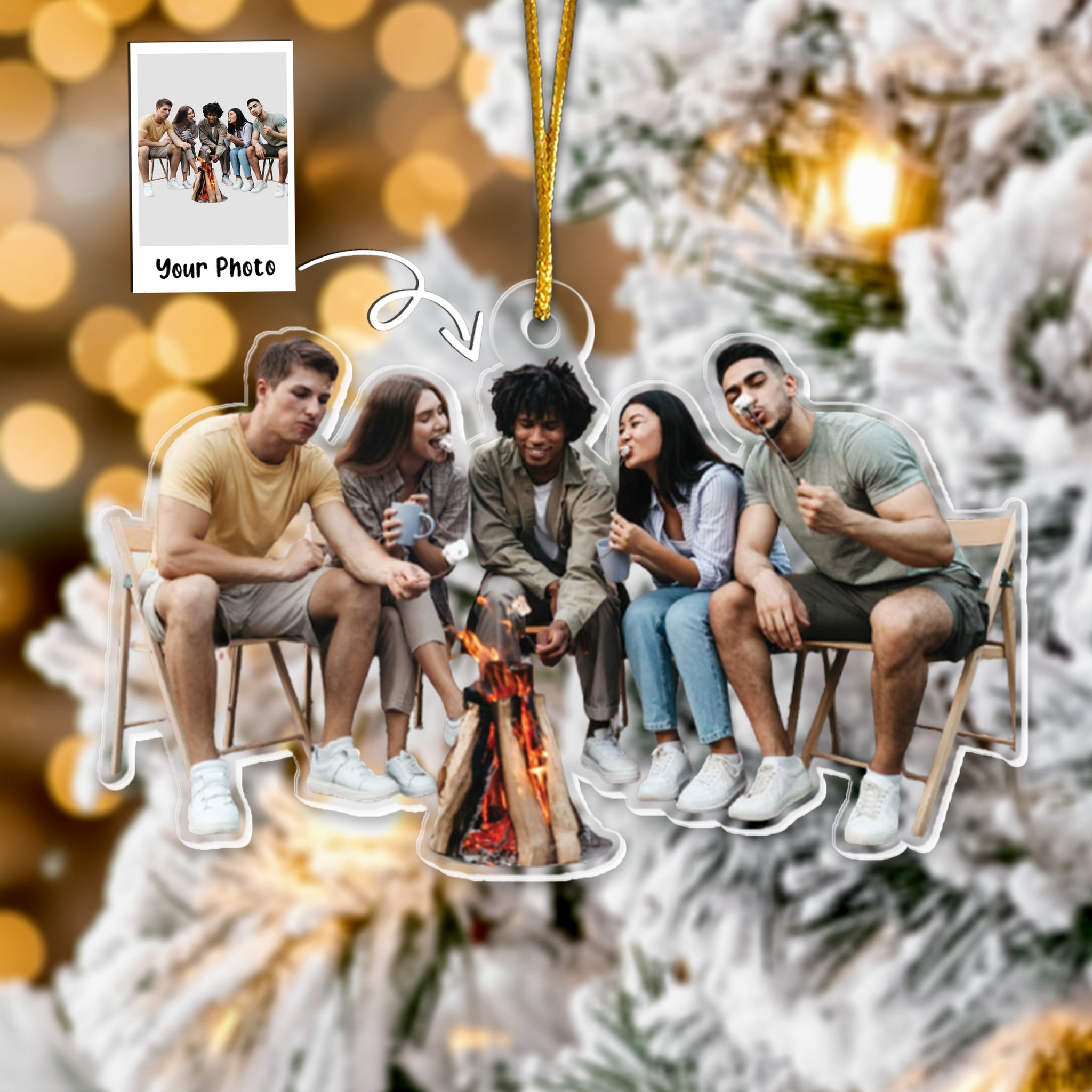 Camping Ornaments - Christmas Ornament Gift For Family & Friends - Personalized Acrylic Photo Ornament