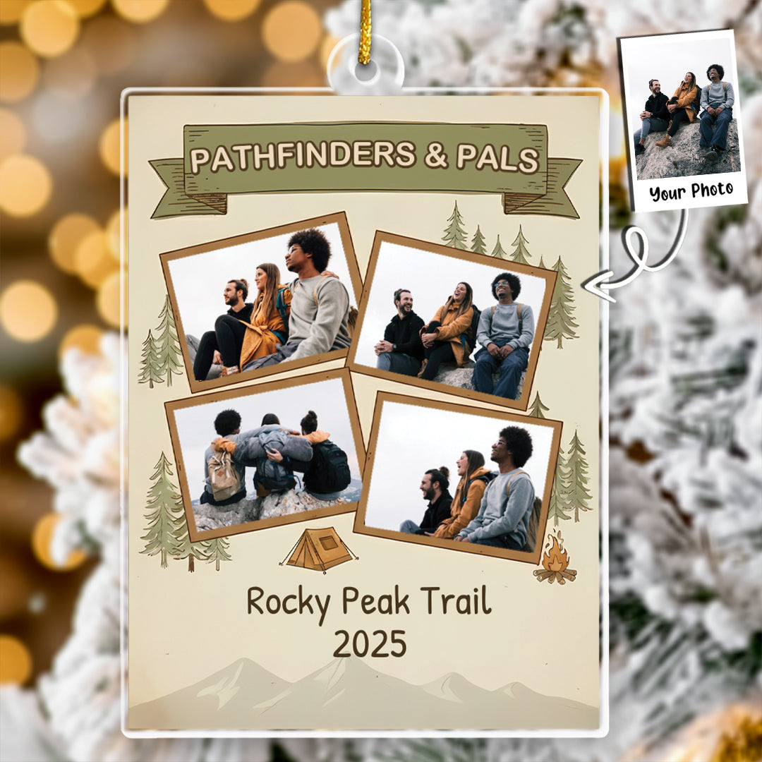 Pathfinders & Pals Personalized Hiking Adventure Ornament - Custom Destination Keepsake