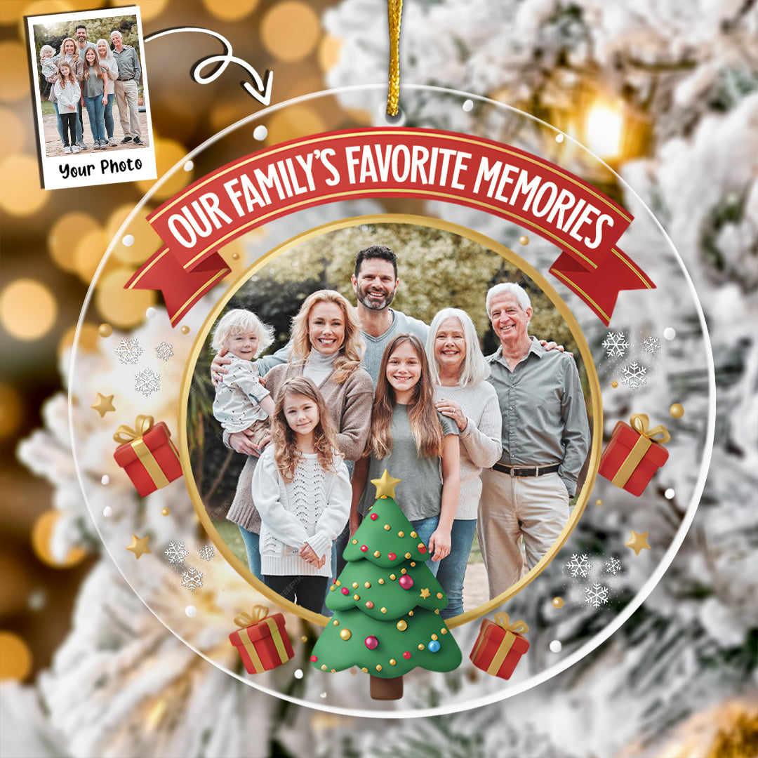 Our Family’s Favorite Memories - Personalized Christmas Tree & Gifts Photo Ornament