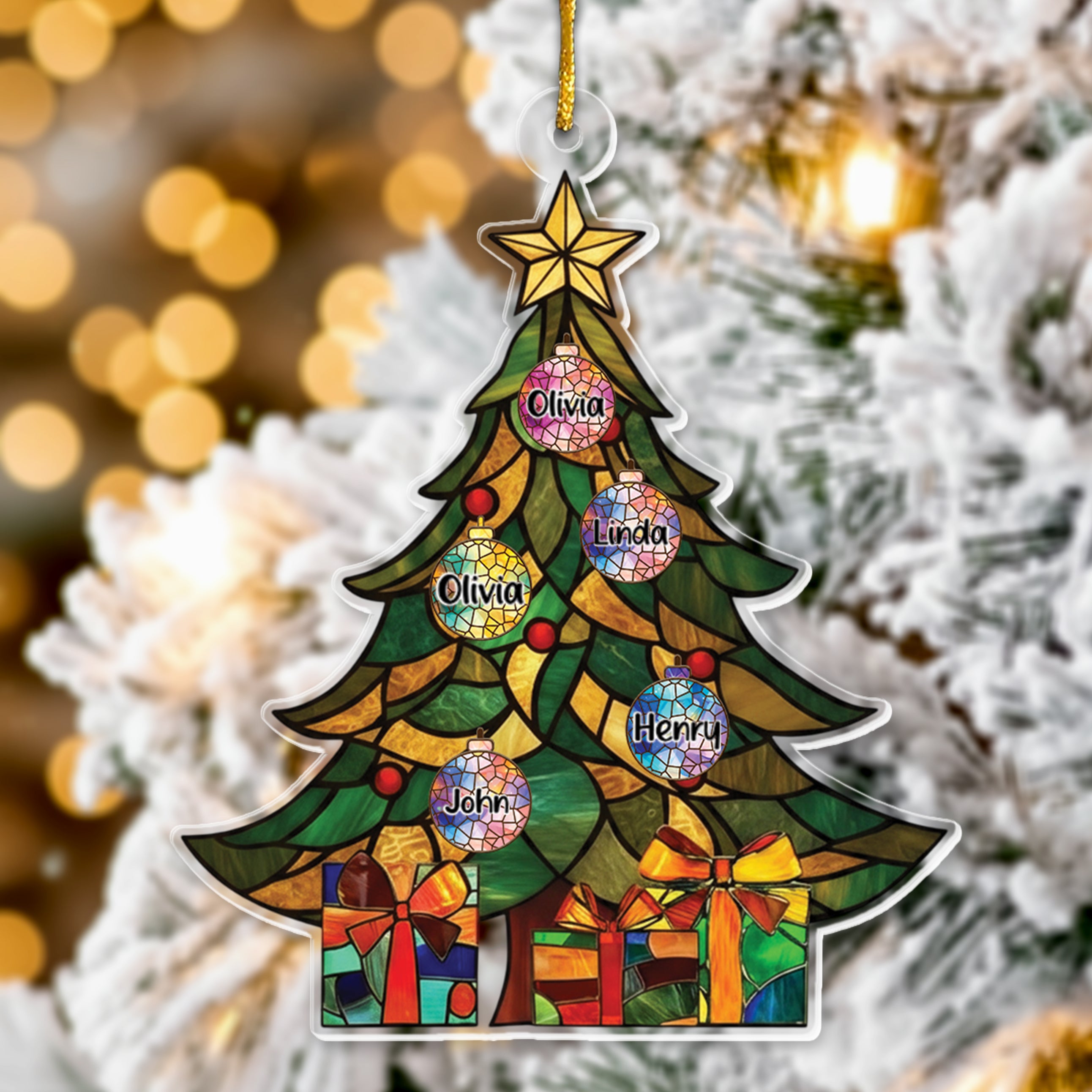 Holiday Family Tree - Personalized Custom Acrylic Ornament