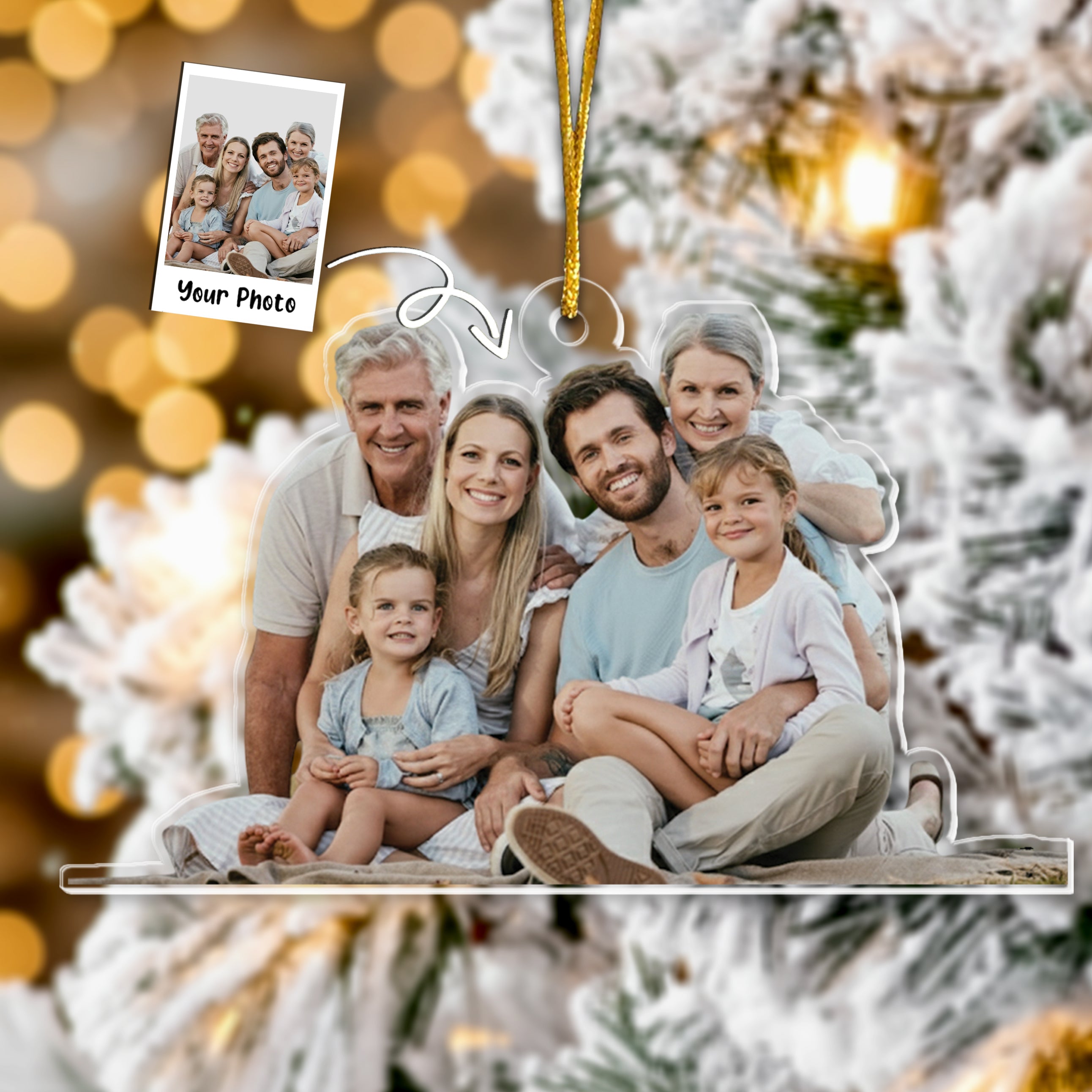 Gift For Grandparents - Personalized Family Photo Ornament