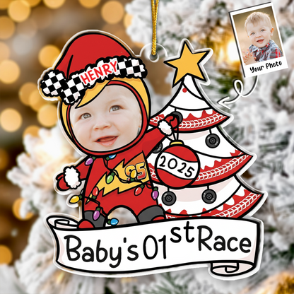 Baby's First Christmas MC Queen - Personalized Acrylic Photo Ornament