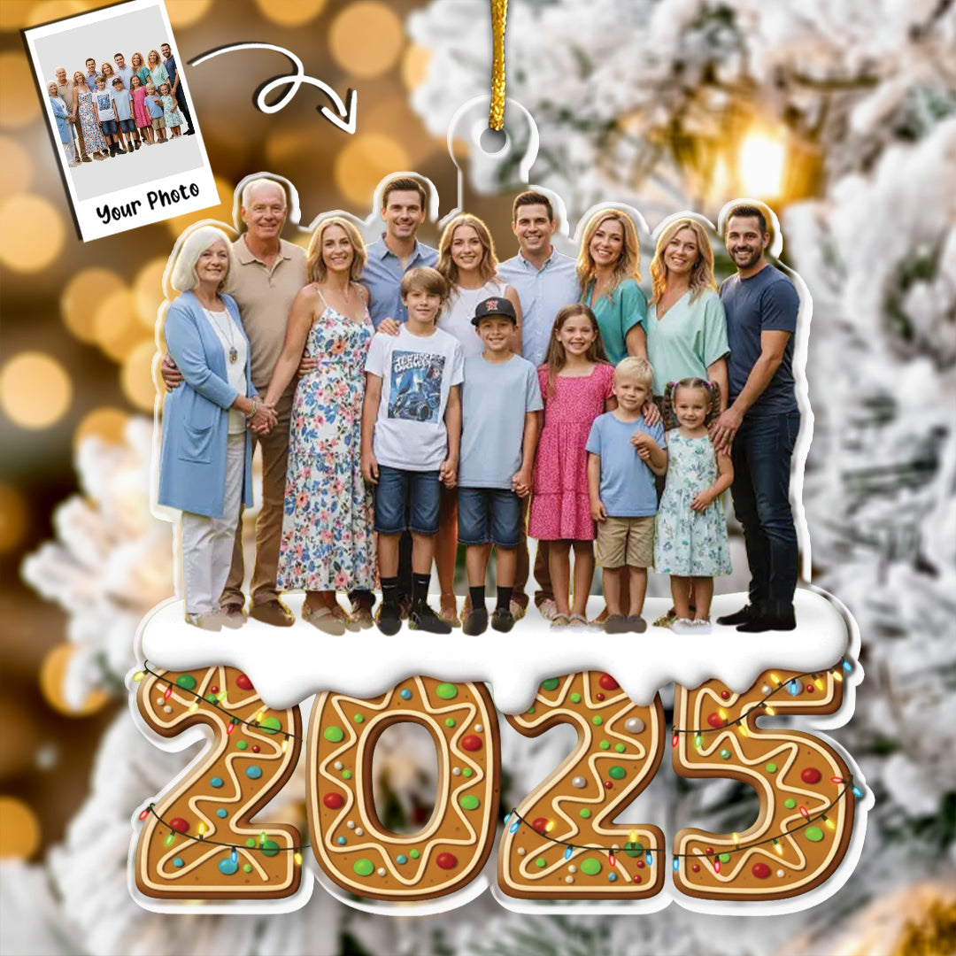 Custom Photo Acrylic Ornament - Personalized Christmas Birthday Gifts For Mom, Dad, Brother, Sister, Kids