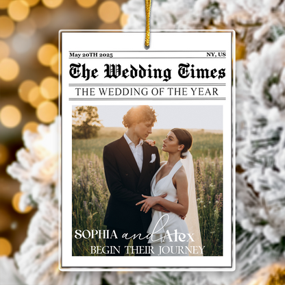 First Christmas Couples Gifts - The Wedding Of The Year - Newlywed Couples - Personalized Acrylic Photo Ornament