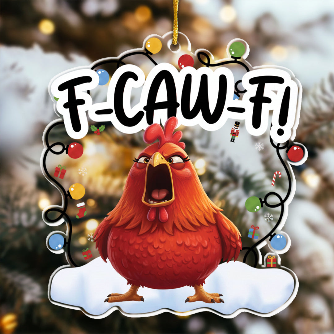 F-Caw-F Funny Ornament Exchange Gifts Silly Bulk Gift For Coworkers - Personalized Acrylic Ornament