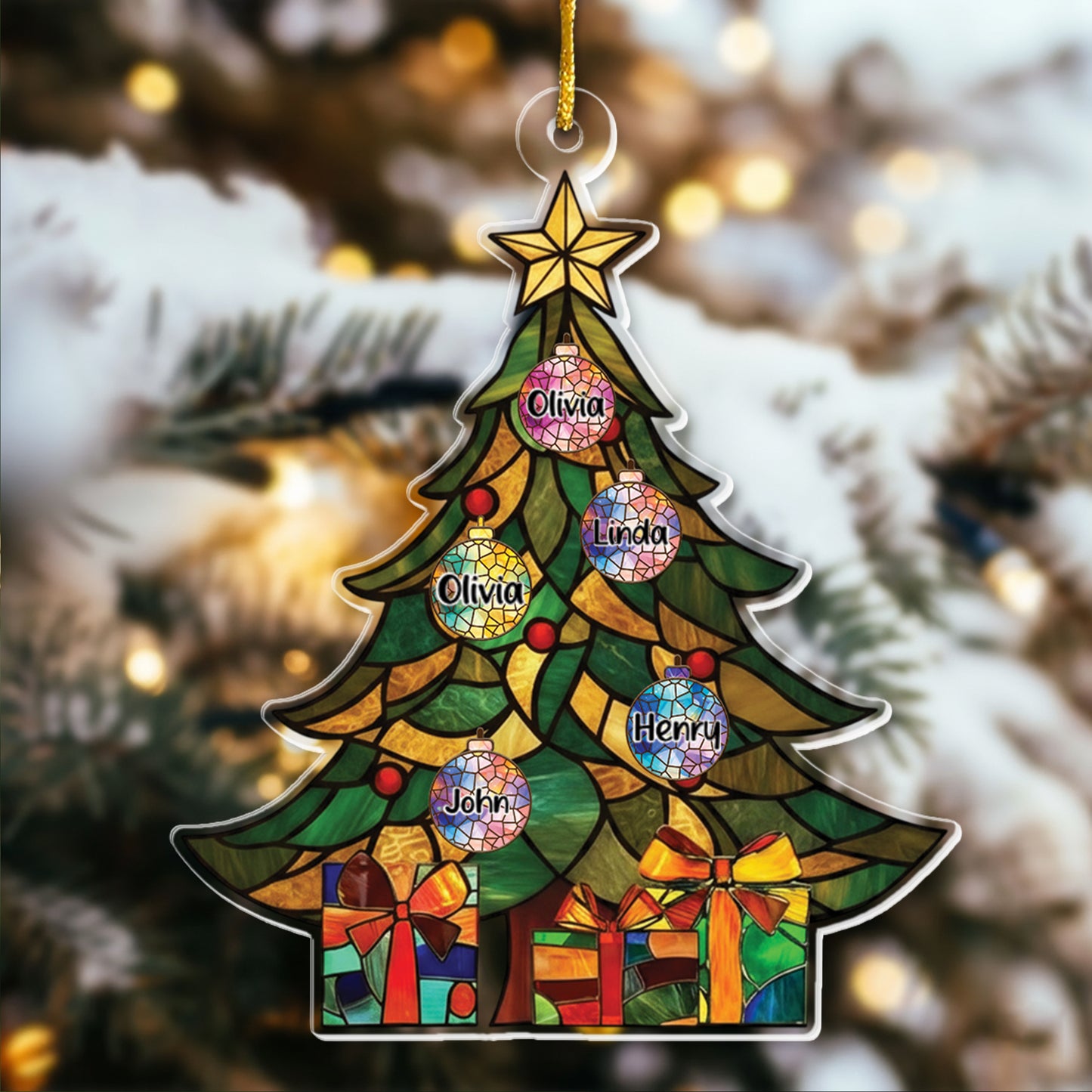 Holiday Family Tree - Personalized Custom Acrylic Ornament