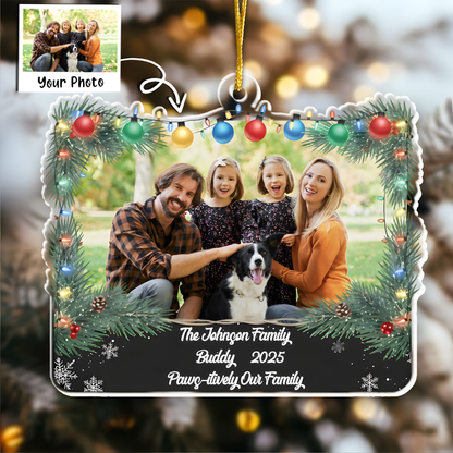 Paws-itively Our Family - Personalized Dog & Family Photo Christmas Ornament