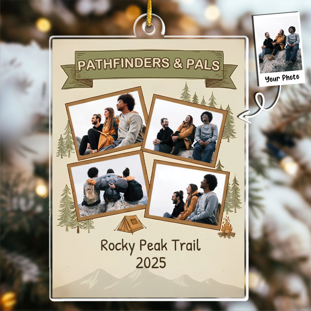 Pathfinders & Pals Personalized Hiking Adventure Ornament - Custom Destination Keepsake