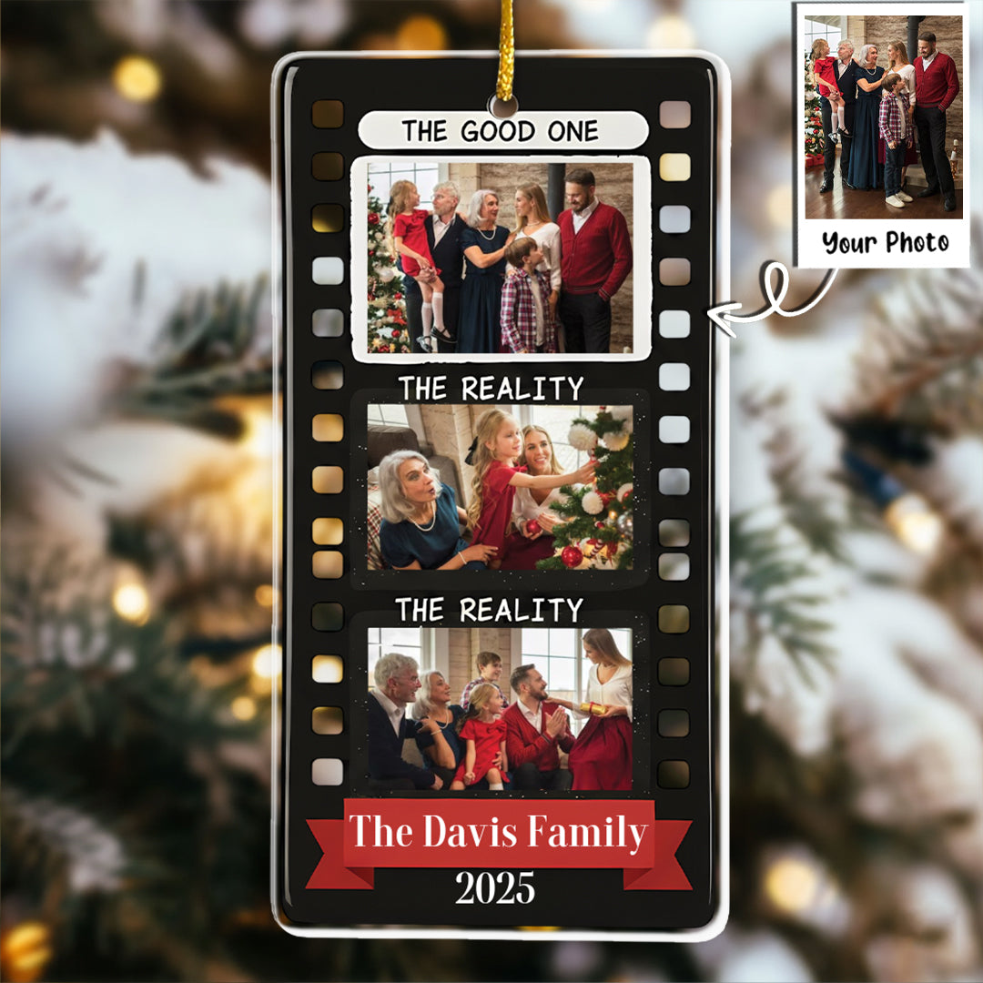 The Good One Vs The Reality Personalized Photo Ornament - Humorous Family Gift 2025