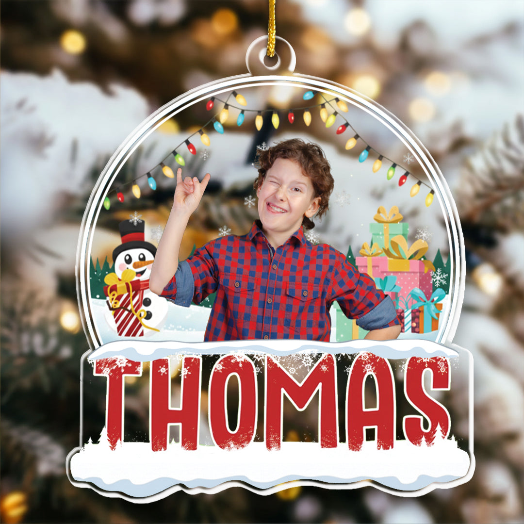 2025 Kids Custom Christmas Names - Personalized Kids Photo Ornament