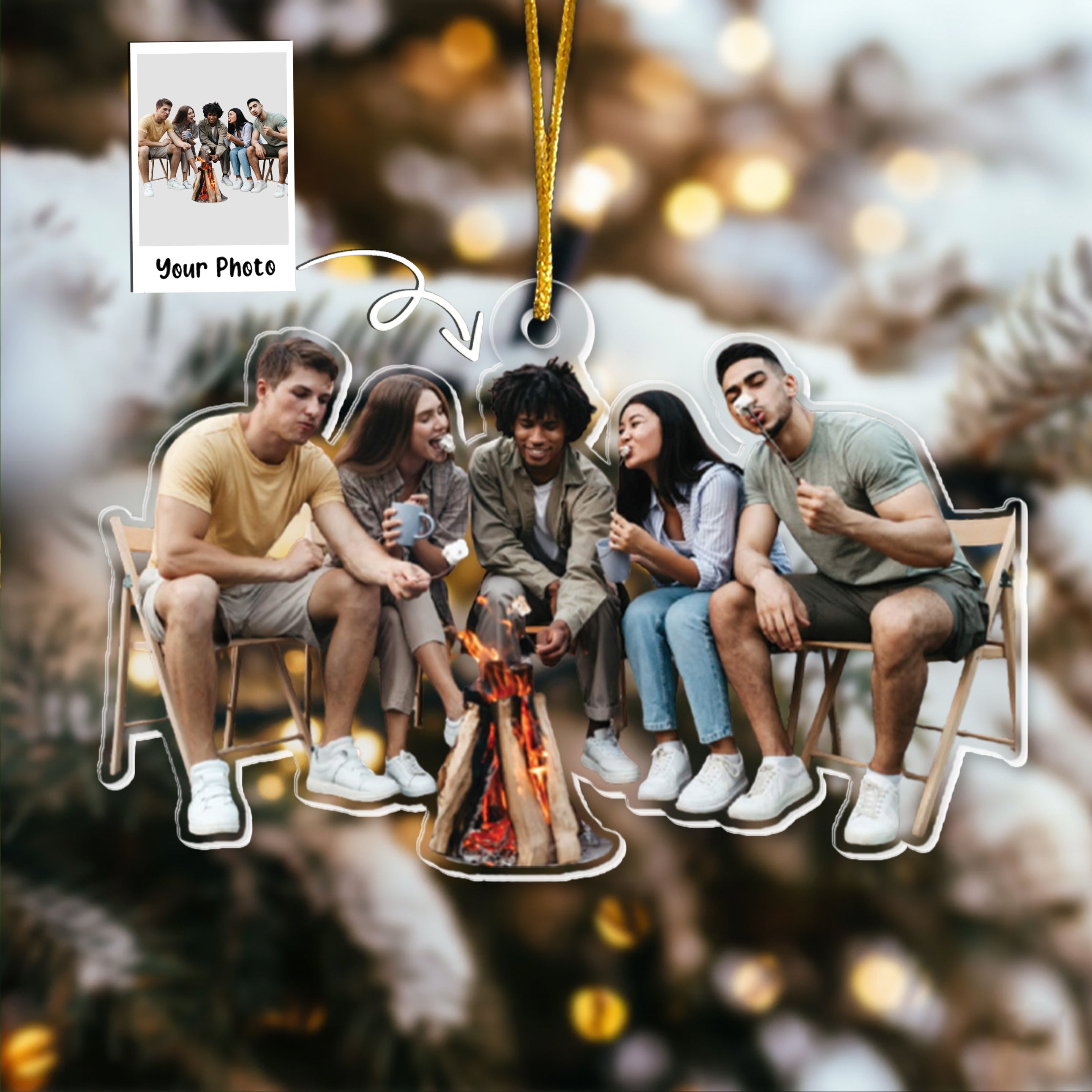 Camping Ornaments - Christmas Ornament Gift For Family & Friends - Personalized Acrylic Photo Ornament