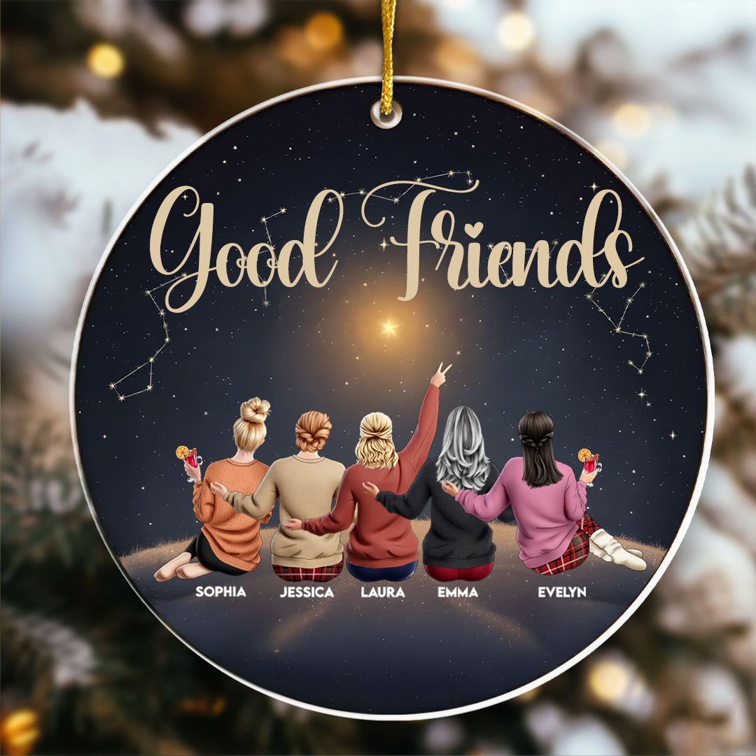 Friends Are The Light In Life - Thank You Gifts For Friends, Sisters - Personalized Acrylic Ornament - Christmas Gift For Friend