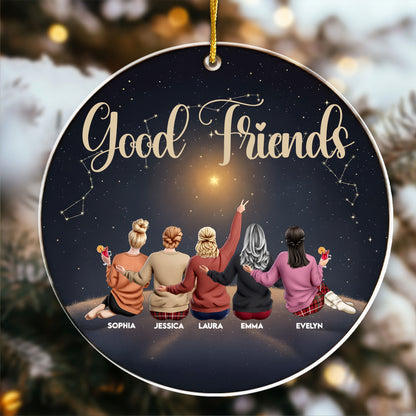 Friends Are The Light In Life - Thank You Gifts For Friends, Sisters - Personalized Acrylic Ornament - Christmas Gift For Friend
