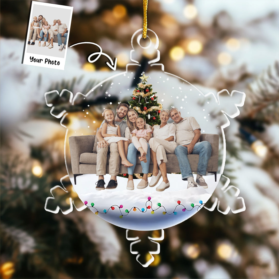 Snowflakes Custom Photo Family, Friends - Personalized Acrylic Photo Ornament