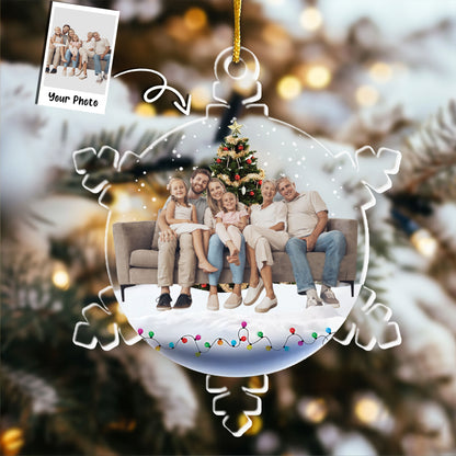 Snowflakes Custom Photo Family, Friends - Personalized Acrylic Photo Ornament