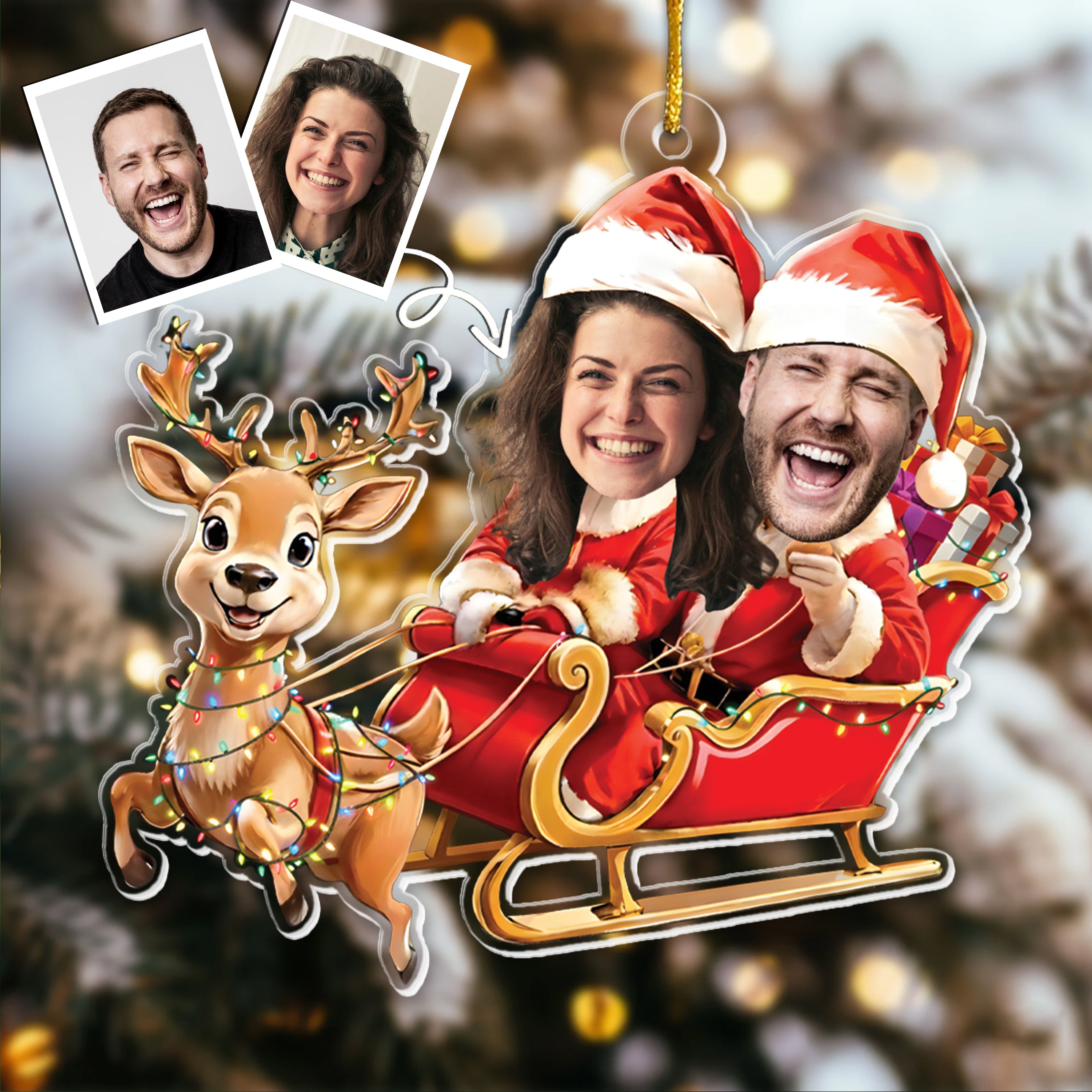 Couple Funny Custom Ornament - Personalized Acrylic Photo Ornament
