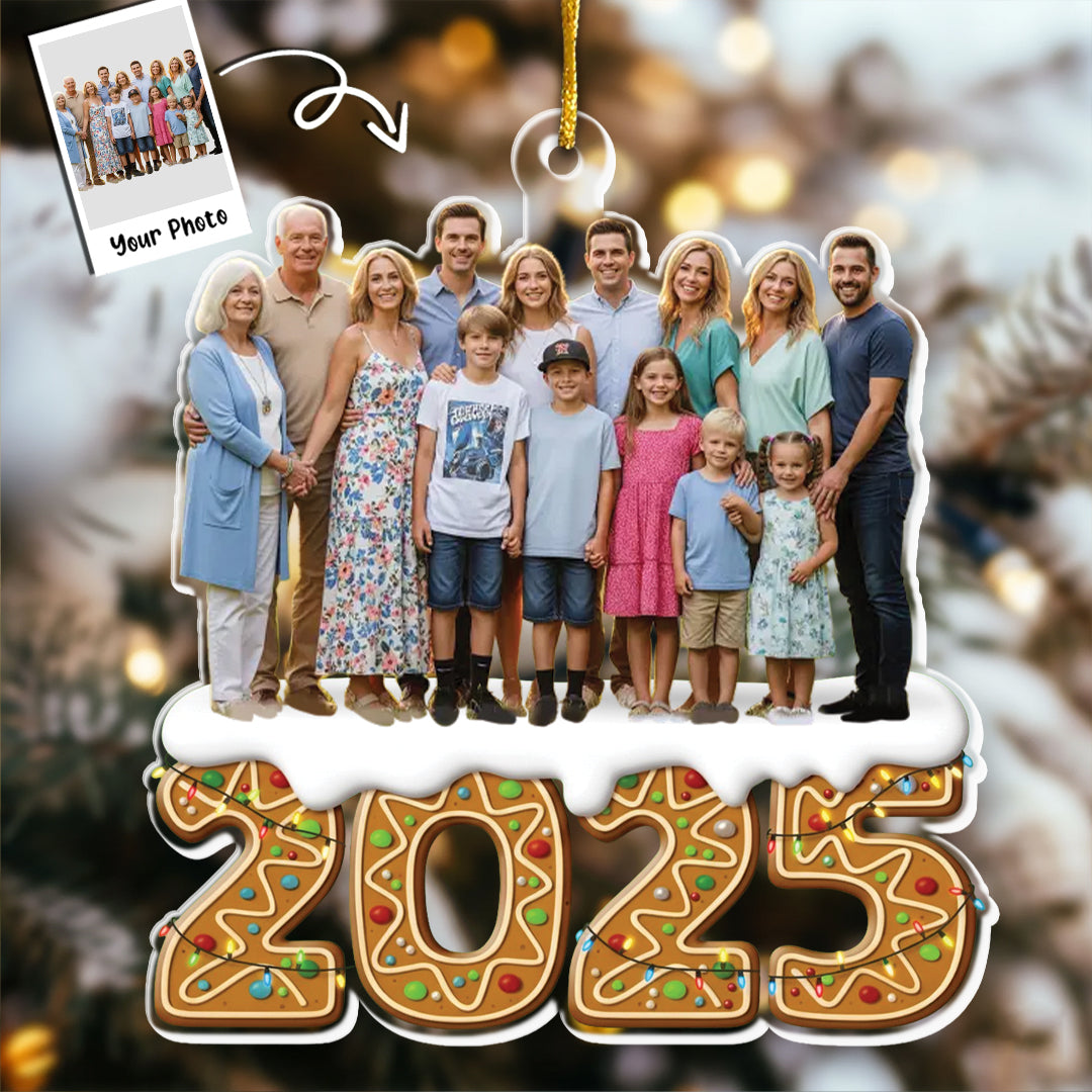 Custom Photo Acrylic Ornament - Personalized Christmas Birthday Gifts For Mom, Dad, Brother, Sister, Kids